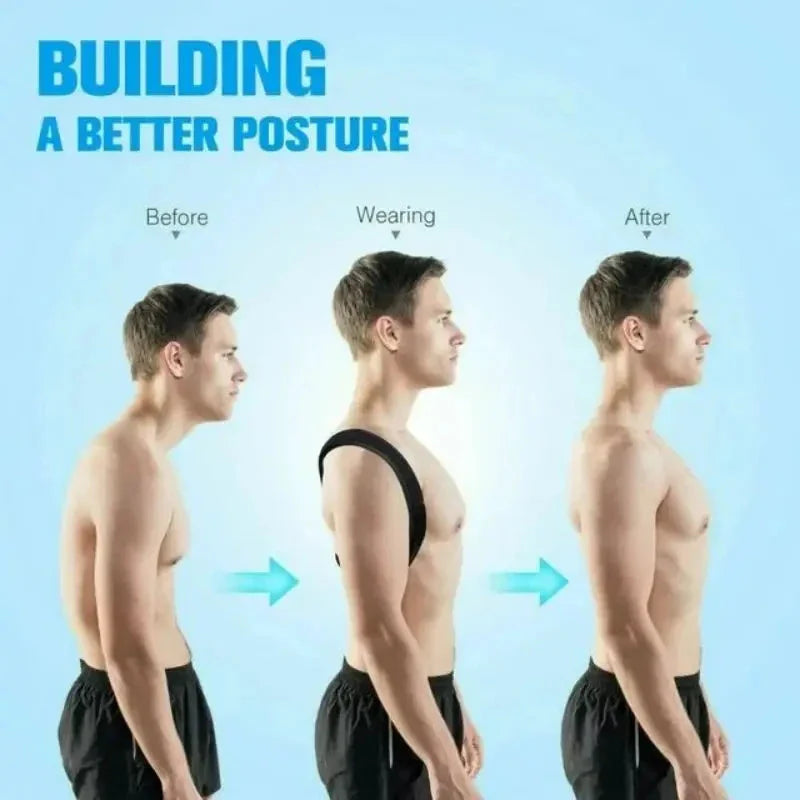 Showlu adjustable back posture corrector with breathable shoulder support, designed to improve posture and comfort.