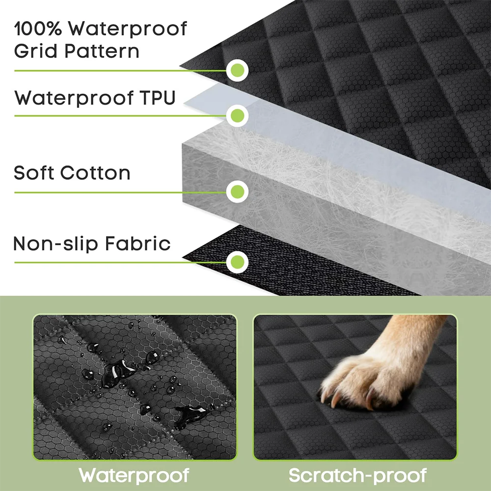 Large waterproof dog car seat cover by Dutrieux, made of durable Oxford fabric, designed to protect car seats from pet hair and messes.