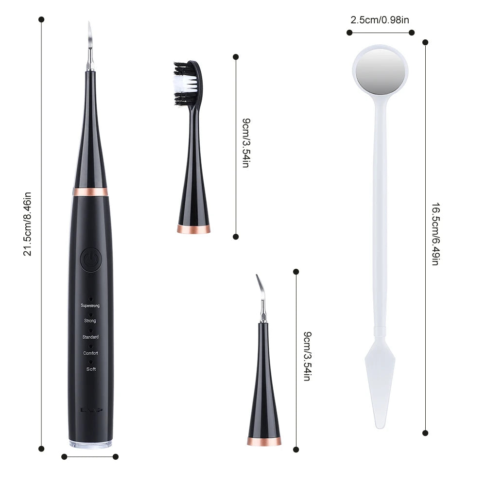 Showlu Smart General electric dental scaler and oral irrigator, USB rechargeable teeth cleaner with compact design and water jet nozzle