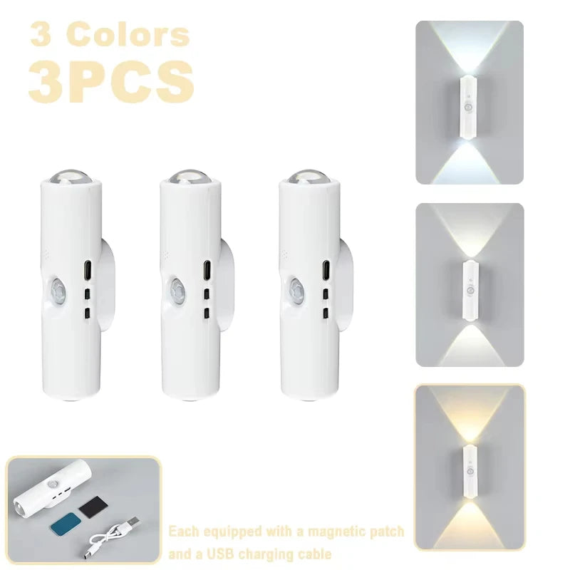 Rechargeable Showlu Smart General motion sensor LED cabinet light with magnetic mount and USB charging for under counter and closet use.