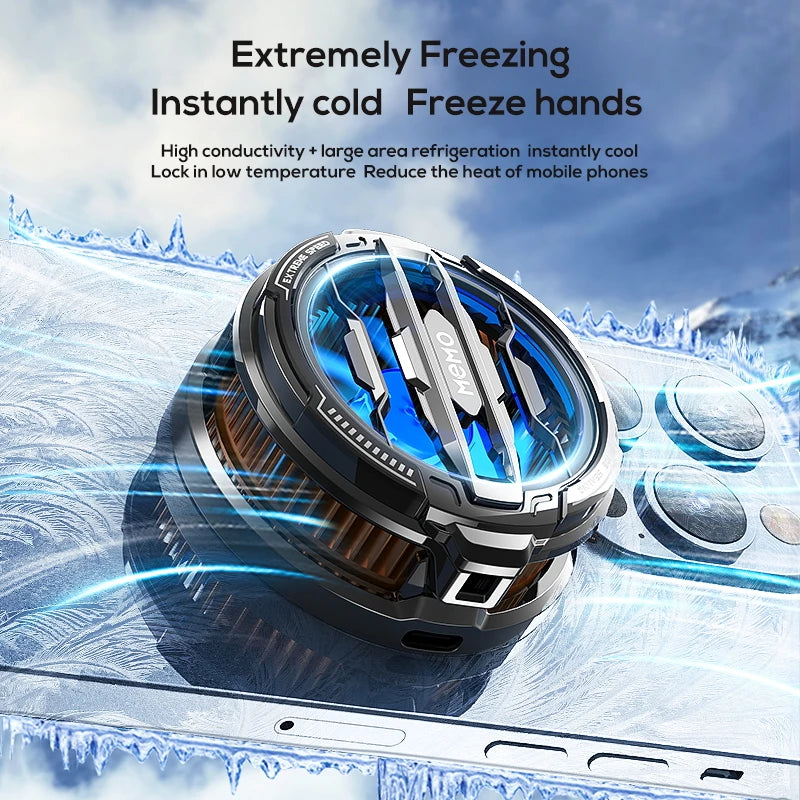 Showlu Smart General phone cooling fan attached to a smartphone, designed to keep devices cool during use.