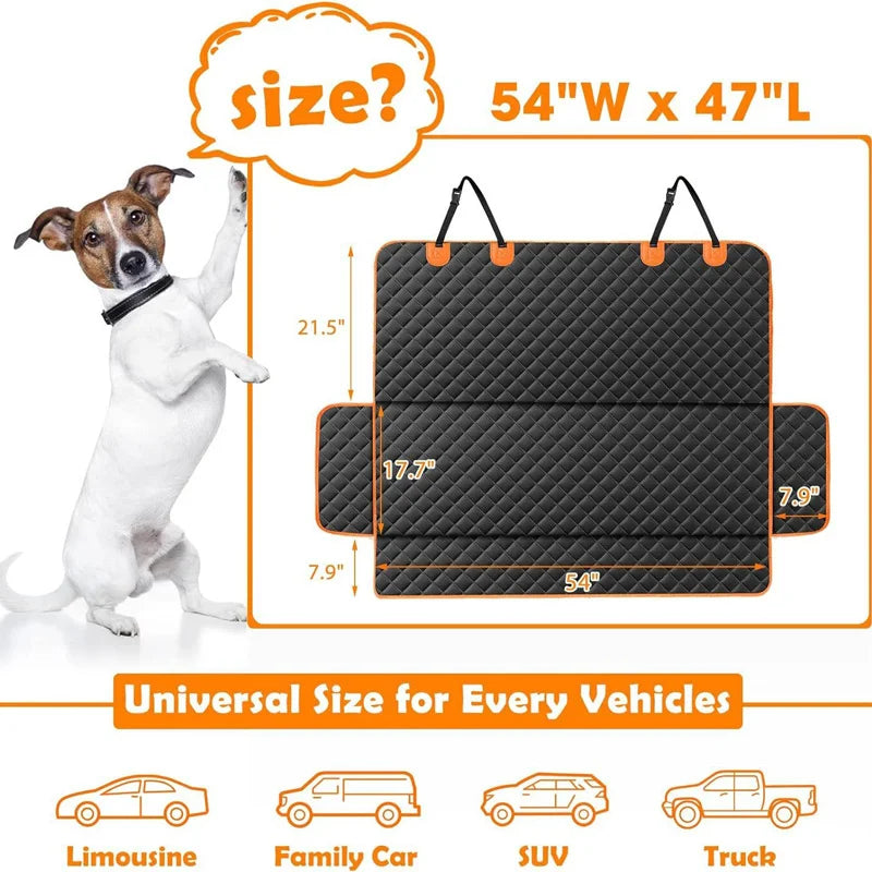 Waterproof Showlu dog car seat cover with plaid nylon design, pet travel hammock for car seats and vehicle protection