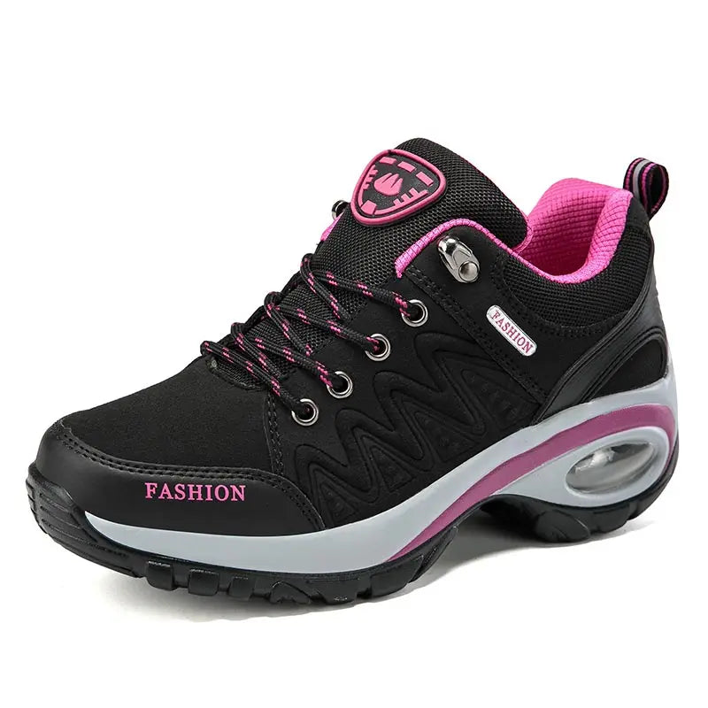 Women’s platform sneakers by Showlu Fashion Store, stylish outdoor hiking shoes with non-slip soles, casual low-top running footwear.