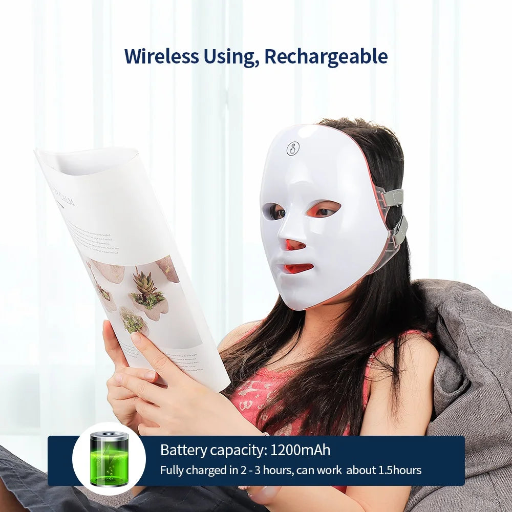 Showlu Smart General LED Face Mask Pro with adjustable straps and multiple light therapy settings for skincare.