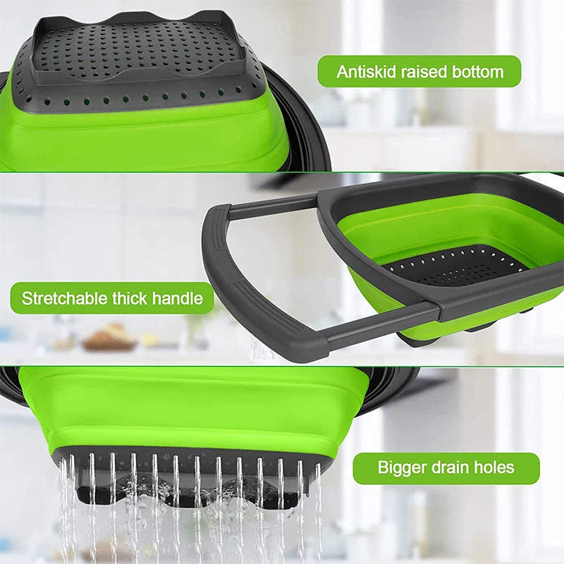 Showlu Smart General expandable kitchen sink strainer basket with mesh design and adjustable size for catching debris.