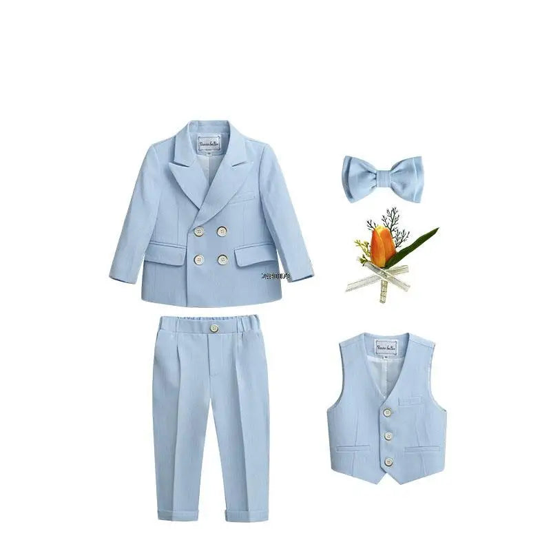 PsyMonster boys formal wedding suit with double-breasted blazer, stylish performance blazer for boys by SHOWLU FASHION STORE