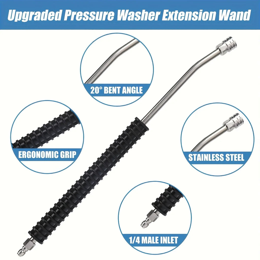 Showlu Smart General car pressure washer extension wand attached to a pressure washer for enhanced cleaning reach and convenience.