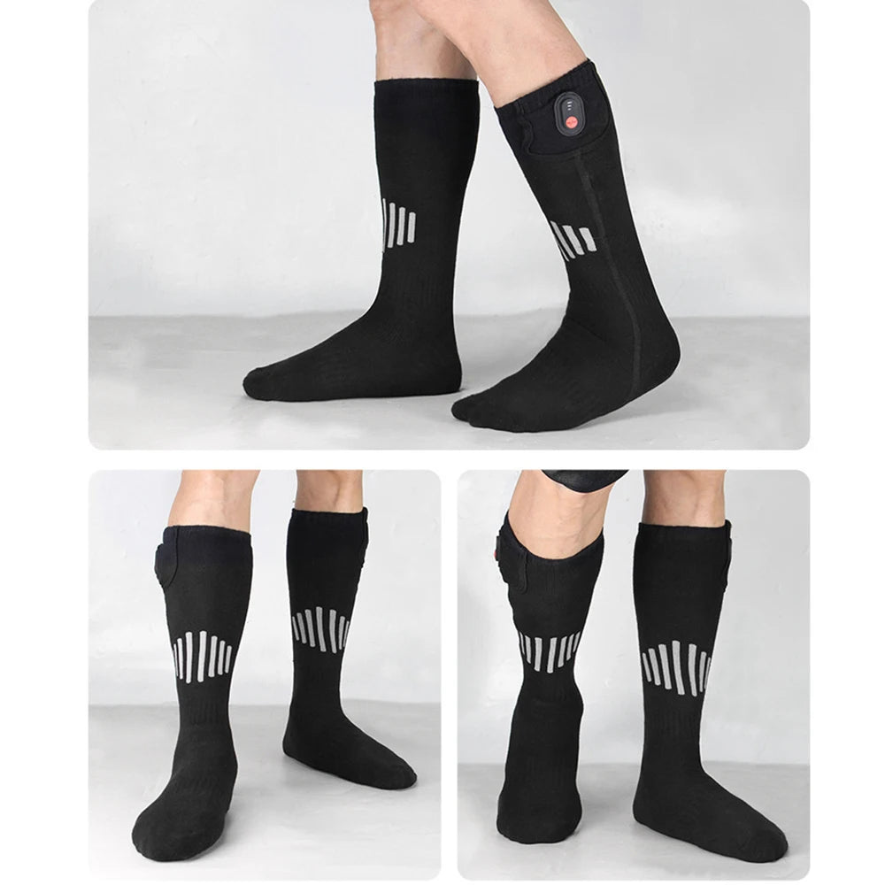 Showlu Smart General electric heated socks with rechargeable batteries, designed for warm winter comfort and outdoor use.