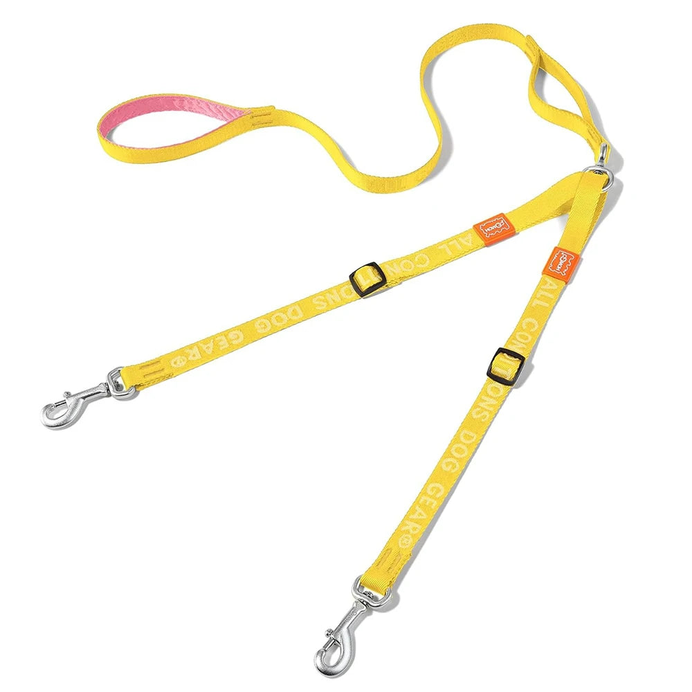 Howgo Double Dog Leash by Showlu Fashion Store, adjustable nylon dual lead coupler for walking two dogs simultaneously