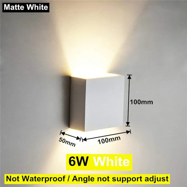Showlu Smart waterproof LED wall light, 6W or 12W, with IP65 rating, ideal for outdoor illumination and weather-resistant lighting.