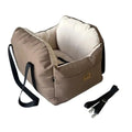 Showlu Dog Car Seat with Safety Belt, washable pet booster travel bed, designed for secure and comfortable car travel for dogs.