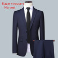 Men's solid color business suit by Showlu Fashion, stylish high-quality wedding and banquet attire for grooms and best men.