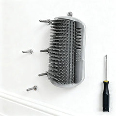 Wall-Mounted Cat Self Groomer with Massage Comb Brush for Kittens and Puppies Grooming Relaxation