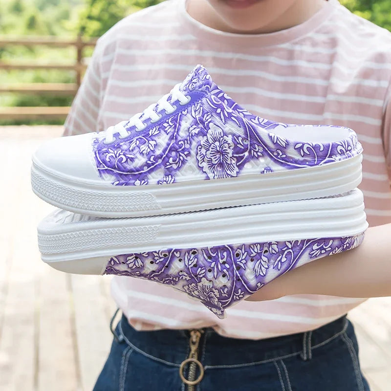 Women's breathable summer outdoor casual shoes by SHOWLU FASHION STORE, PU leather flats with comfortable, stylish design.