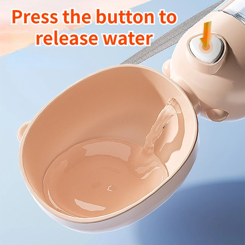 Showlu portable dog water dispenser and travel bowl, compact pet hydration solution, ideal for travel and outdoor activities.