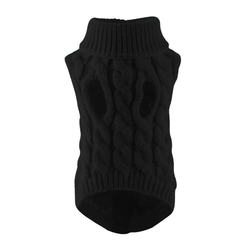 Soft knitted wool pet sweater by Showlu Fashion for cats and dogs, warm hoodie with cozy fit and stylish design.