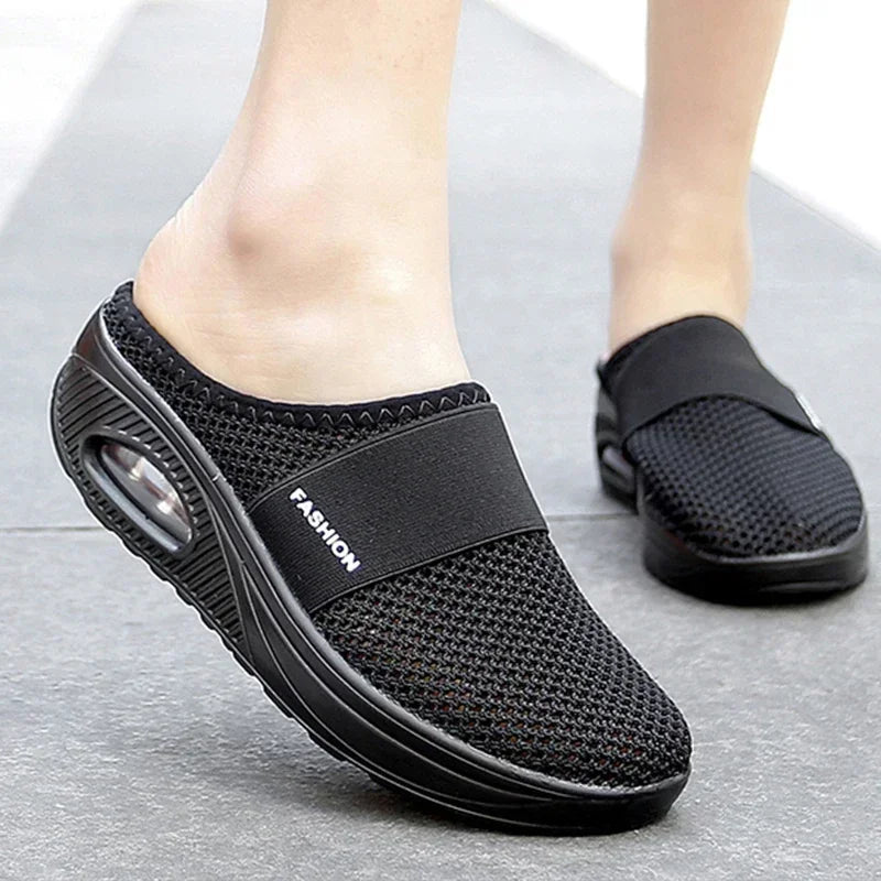 SHOWLU FASHION STORE women's orthopedic wedge sandals with anti-slip mesh casual slippers, comfortable and stylish for everyday wear