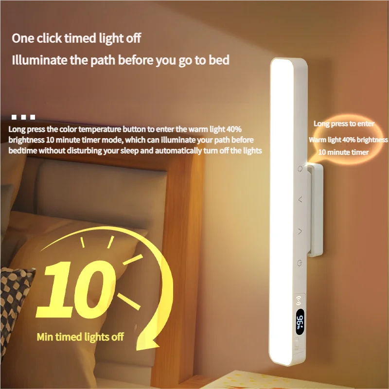 Rechargeable LED desk lamp with touch control and magnetic reading light by Showlu Smart General, showing the sleek design and adjustable features.