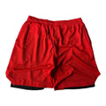 Men's camo 2-in-1 running shorts with quick-dry fabric, ideal for gym, workout, jogging, and summer fitness training.