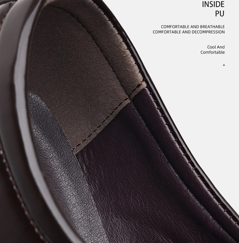 Men's Oxford shoes by Showlu Fashion with pointed toe, lacquer leather dress shoes, classic style for formal wear.