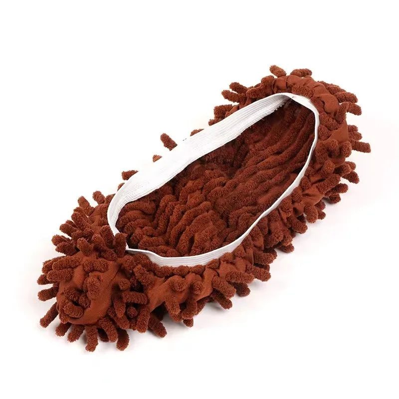 Showlu Fashion microfiber floor cleaning slippers, washable mop shoes in a set of two, designed for easy floor cleaning.