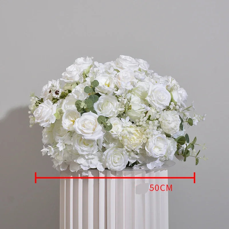 70CM Artificial Hydrangea Rose Flower Ball Wedding Road Guide Flower Table Placement Silk Flower Showcase Exhibition Hall Layout