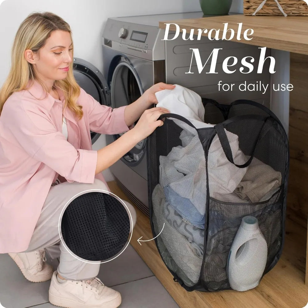 Showlu Smart General collapsible laundry basket with handles, lightweight fabric, and flexible design for easy storage.