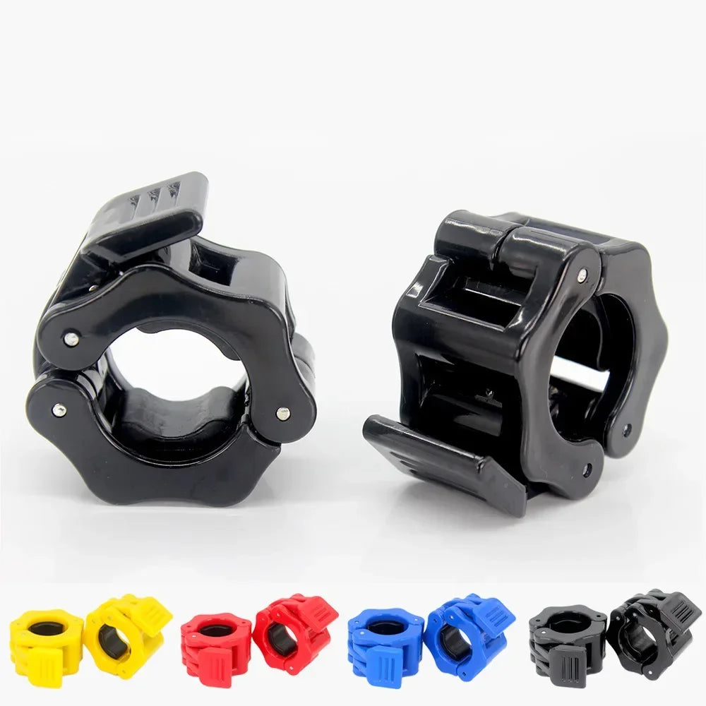 Showlu Safety Dumbbell Clip with quick release and rotating lock, designed for fixed dumbbells and barbell safety during workouts.