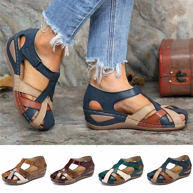 Lightweight leather women's sandals from Showlu Fashion, perfect for summer beach outings and casual wear.