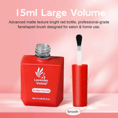 15ml No Wipe Glossy Gel Nail Polish Top Coat, High Glossy Soak Off Gel Nail Polish Need Cured for Home Salon Manicure Pedicure