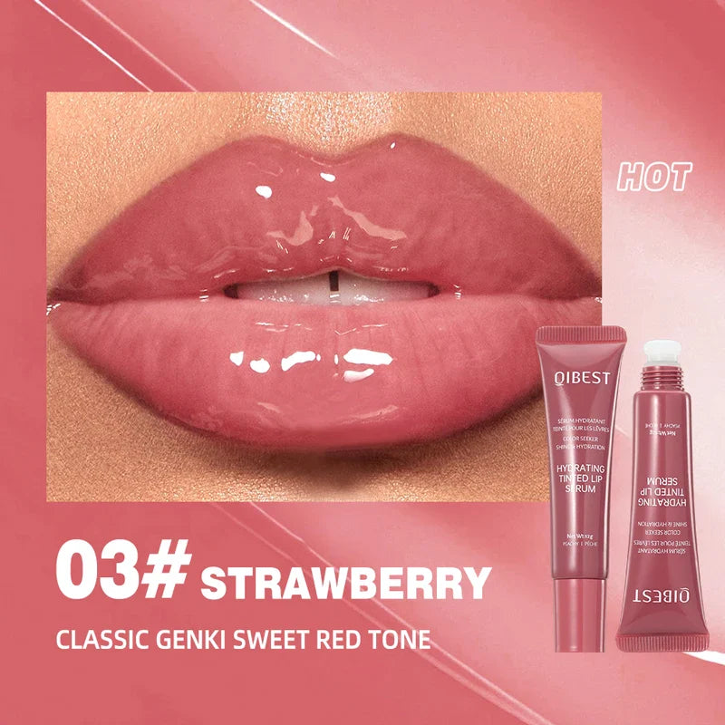 SHOWLU FASHION moisturizing lip gloss with waterproof and hydrating formula, shown in a sleek tube with a shiny finish.