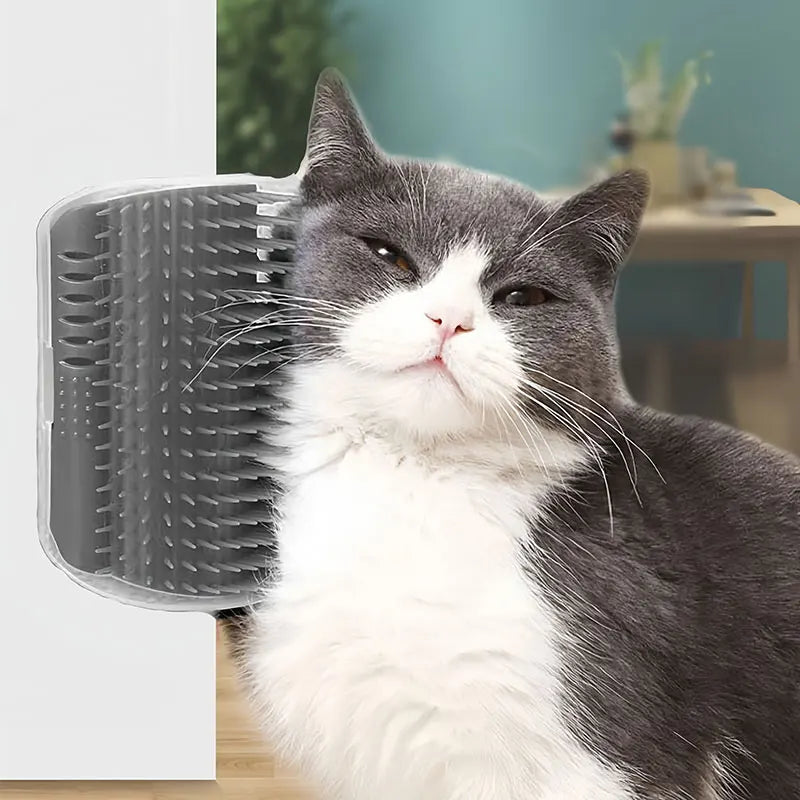 Cat self-groomer brush for wall corners, soft massage and grooming tool for short and long fur cats, by Showlu Fashion Store