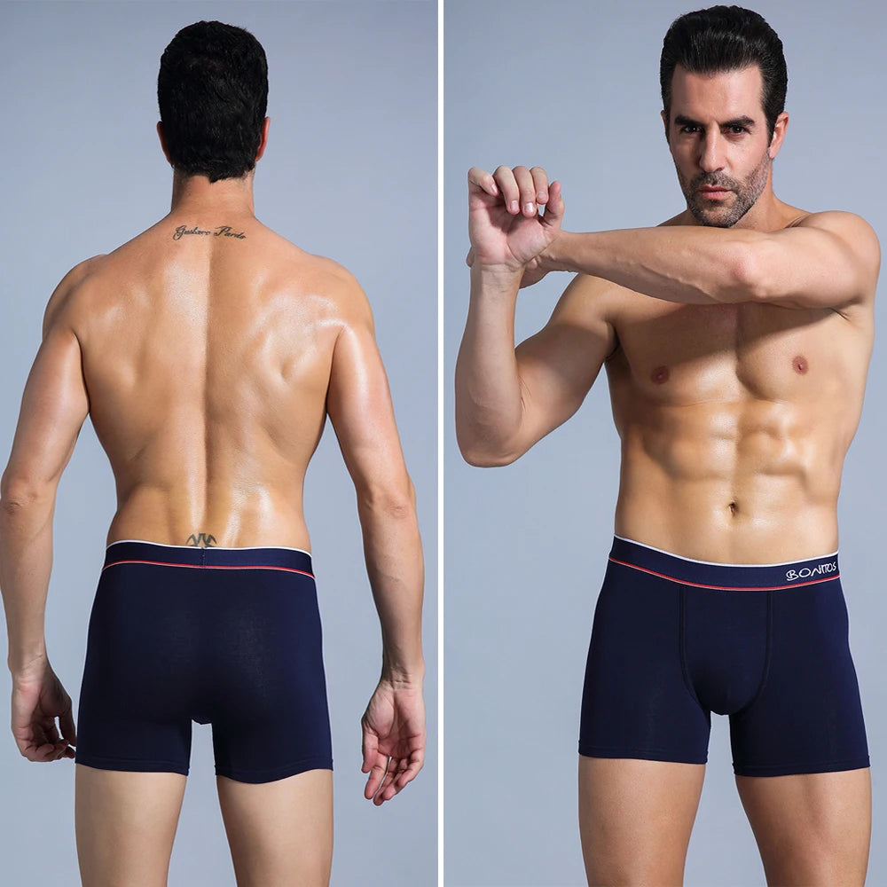 Men's cotton print boxer shorts by Showlu Fashion Store, soft knit underwear with colorful patterns and comfortable fit.