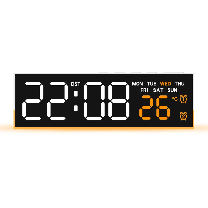 Showlu Smart LED digital alarm clock with mood light, temperature display, and sleek modern design.