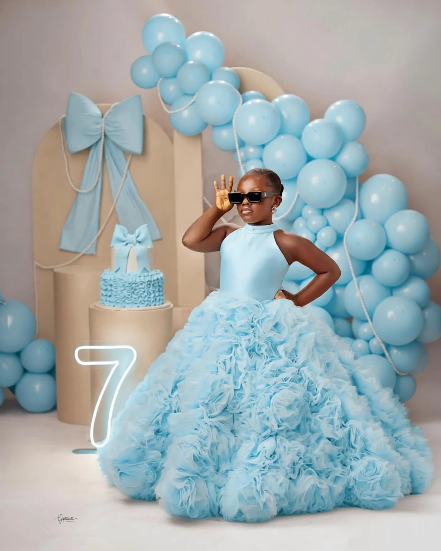 Luxury Puffy Ballgown Girls Birthday Party Dress Customized Flower Girl Dresses for Wed Little Queens Pageant Homecoming Dress
