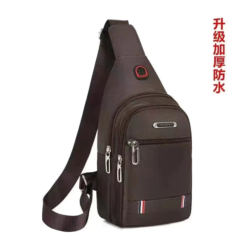 2024 New waterproof and wear-resistant men's trendy chest bag  single shoulder crossbody bag men's chest casual backpack
