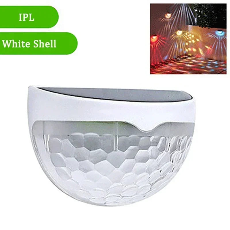 10-pack Showlu Fashion Store LED solar outdoor wall lamps, waterproof garden fence lights, perfect for Christmas decorations.