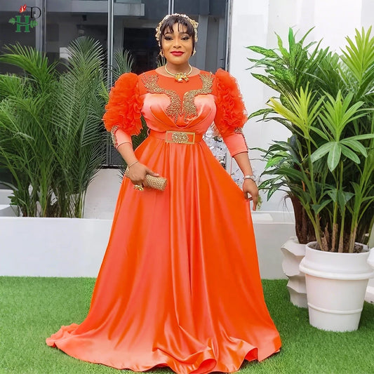 H&D Plus Size African Wedding Party Luxury Dresses For Women 2025 Dashiki Ankara Evening Gown Turkey Outfit Robe Africa Clothes