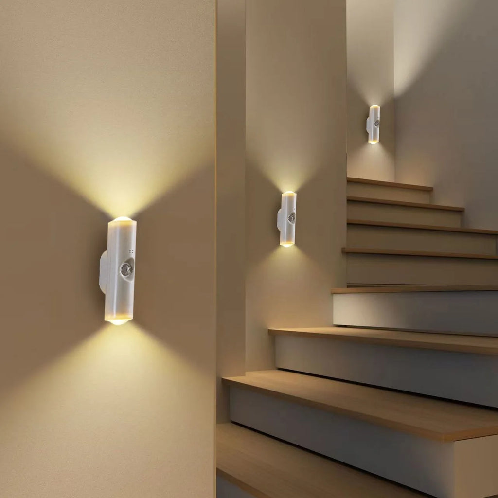Rechargeable Showlu Smart General motion sensor LED cabinet light with magnetic USB attachment for under counter and closet lighting.