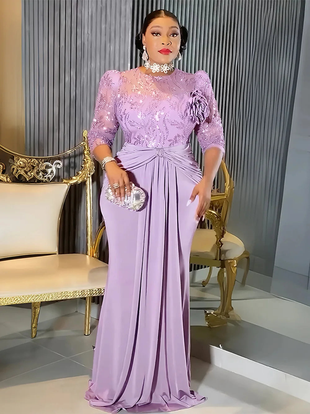 Plus Size Lace Wedding Party Long Dress 2026 African Dresses for Women Dashiki Ankara Evening Gown Elegant Ladies Clothes