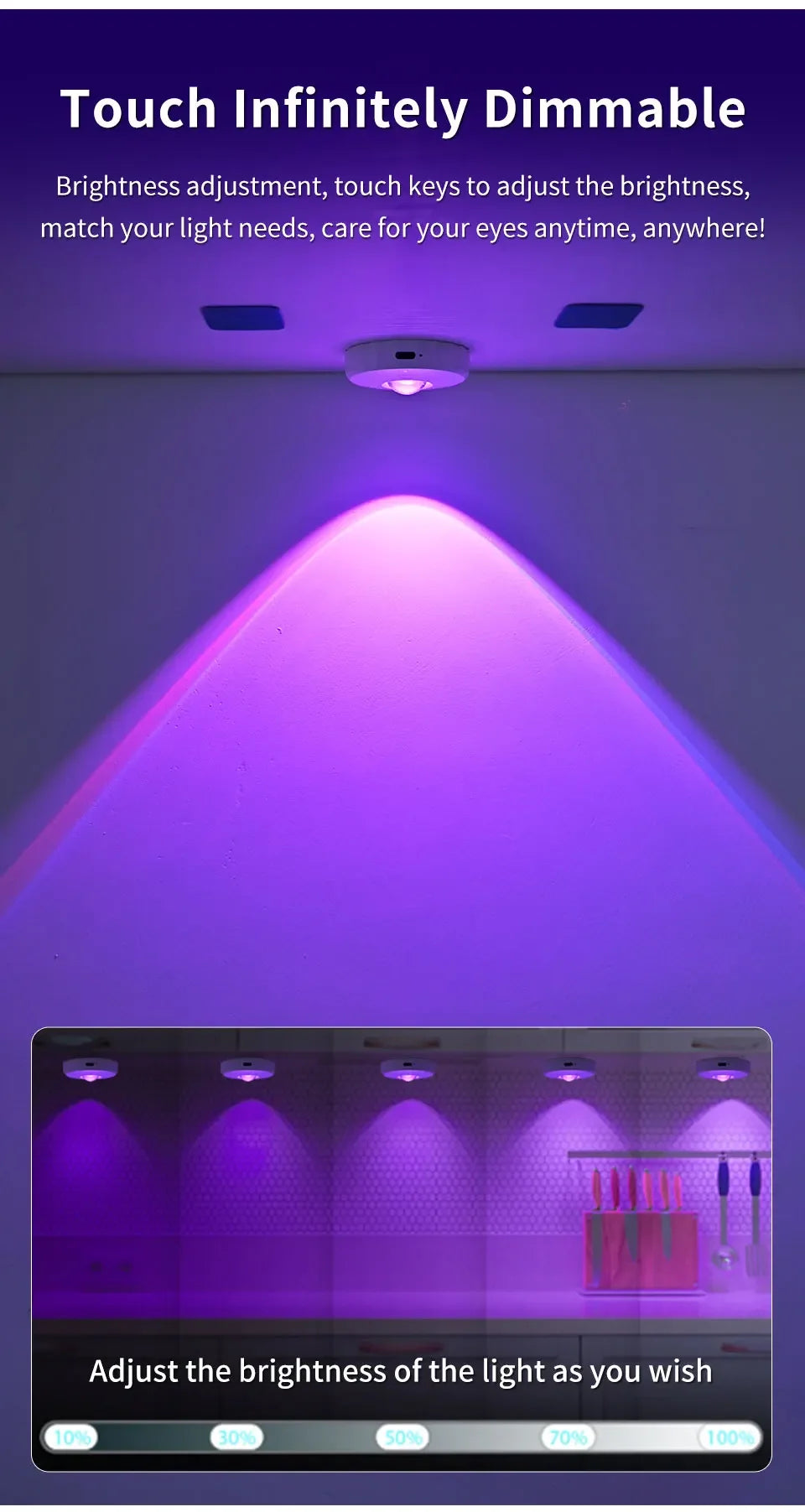 Showlu Smart General LED floating shelf lights mounted on a wall, showcasing modern lighting for home decor.