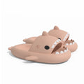 SHOWLU Shark slippers featuring anti-skid soles, summer slides for kids and adults, with a playful shark design.