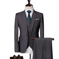 SHOWLU men's pink three-piece wedding suit with slim fit, featuring jacket, vest, and trousers, ideal for formal occasions.