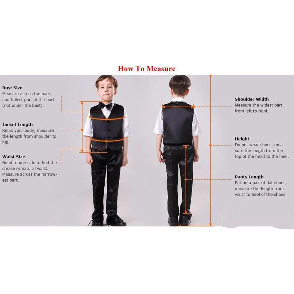 High-end Boys Suits Handsome Party Dinner Formal Wedding Tuxedos Chic Shawl Lapel One Button Slim Kids Clothes 3 Piece Sets