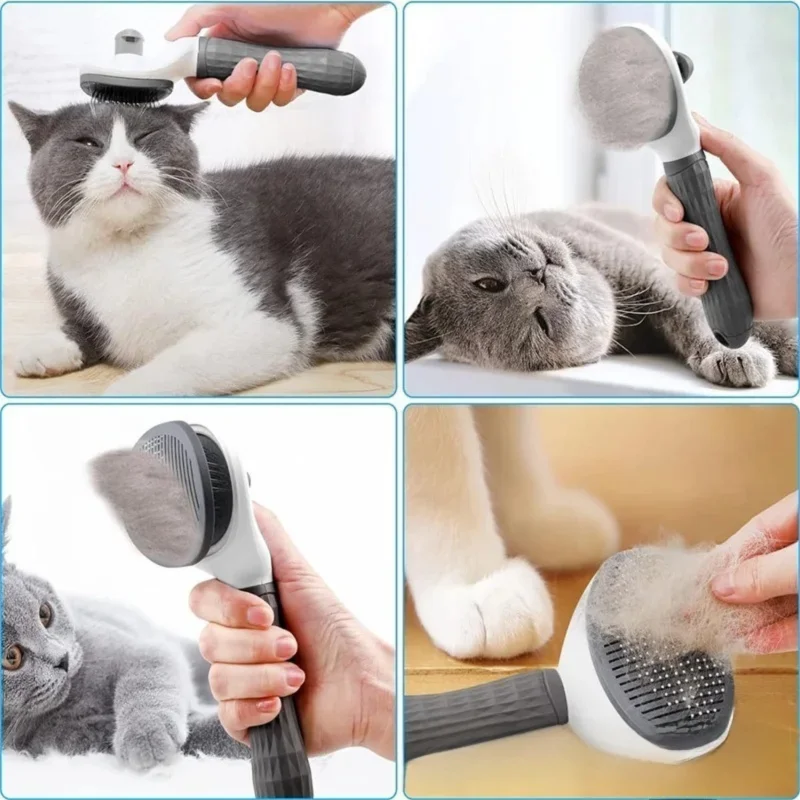 Showlu Smart General pet grooming slicker brush with fine metal bristles for hair removal and gentle massage on cats and dogs.