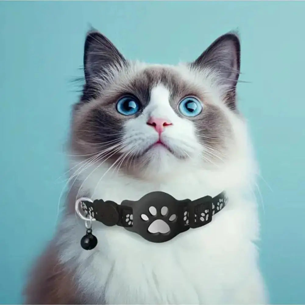 Showlu Waterproof Smart GPS Cat Collar with reflective strap and anti-lost tracker for secure pet identification and safety.
