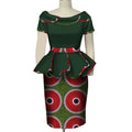 African dashiki two-piece set for women with cotton skirt and top, featuring vibrant traditional patterns and comfortable fit.