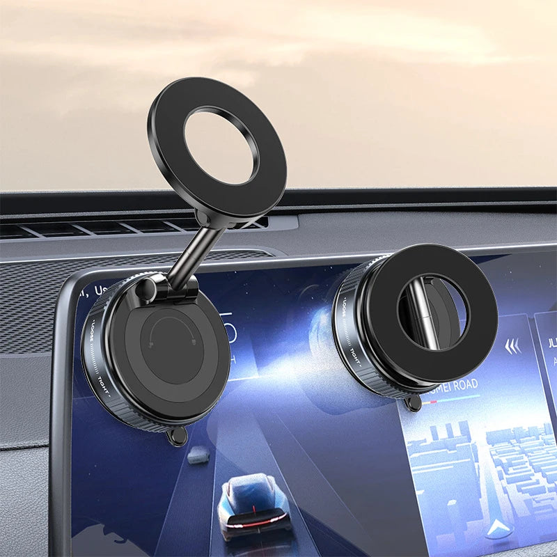 Showlu Smart General car phone holder with 360-degree rotation mounted on a dashboard for easy device access.