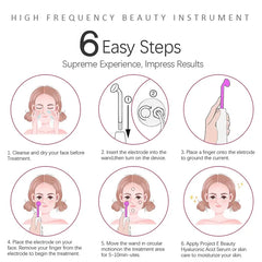 Facial Galvanic High Frequency Facial Therapy Wand For Hair Growth 4 In 1 Acne Removal Skin Care Glass Tube Facial Beauty Tools
