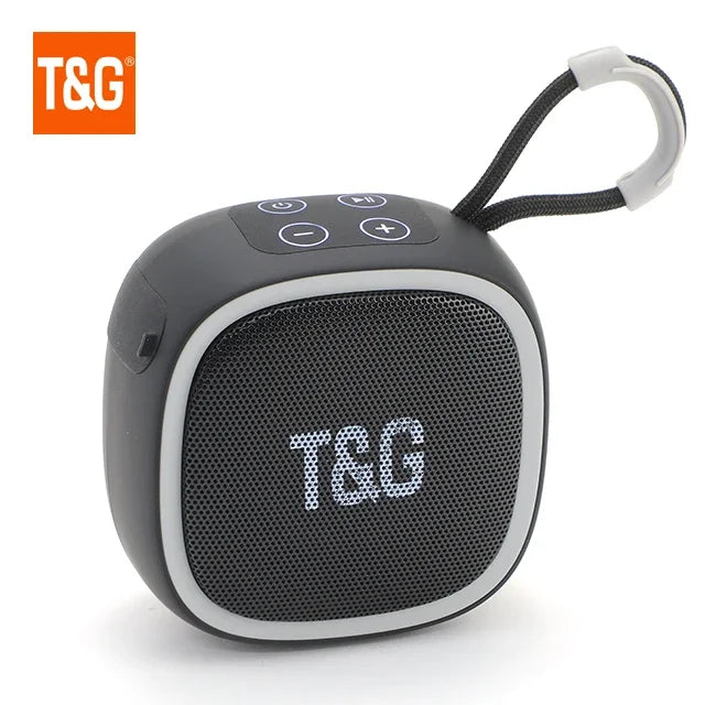 Mini Bluetooth speaker from Showlu Fashion Store, showing compact design with control buttons and speaker grille.
